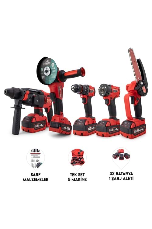 Beşli set MW350R (10mm Ç.Mandren+S.Sıkma+Ş.Spral+Ş.Hilti+Budama)