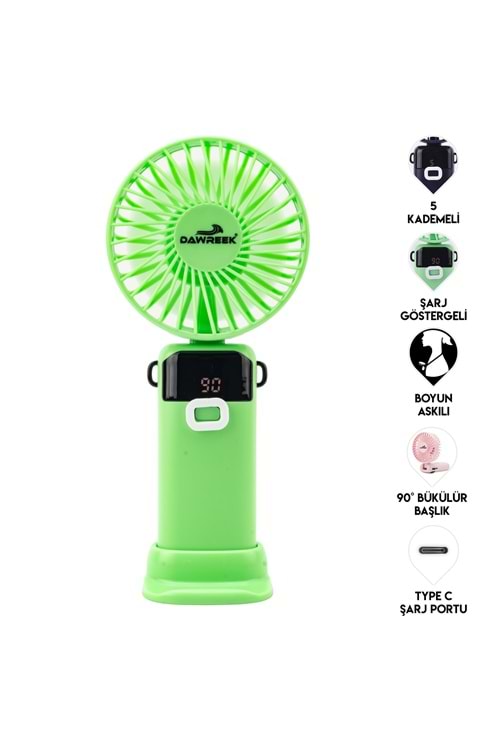 Led Göstergeli El Fanı YEŞİL