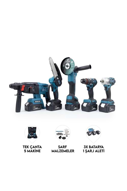 CHELİKBEİ Beşli Set MK350 (Budama Testeresi 10mm Ç.Mandren+S.Sıkma+Ş.Spral+Ş.Hilti)