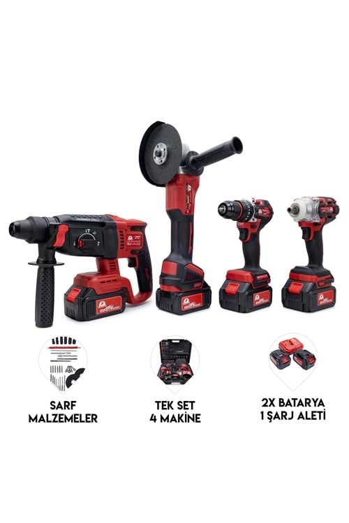 CHELIBEI DÖRTLÜ SET MW350R (10mm Ç.Mandren+S.Sıkma+Ş.Spral+Ş.Hilti)