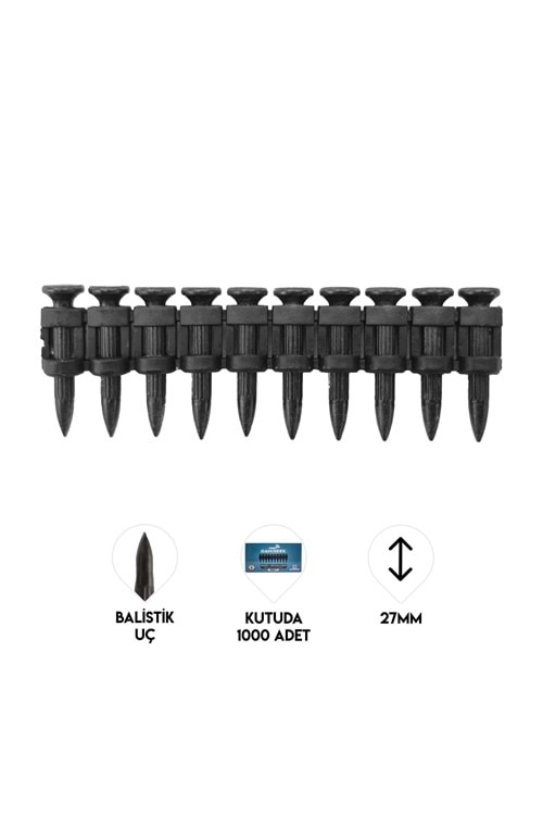 Balistik Uçlu Çivi 27MM