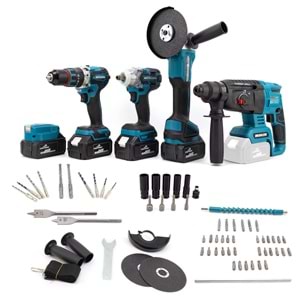 Beşli Set MK350 (Power Bank Led 13mm Ç.Mandren+S.Sıkma+Ş.Spral+Ş.Hilti)