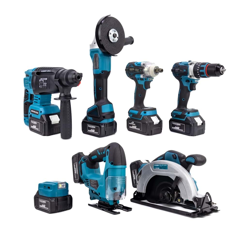 YEDİLİ SET MK350 (POWERBANK&LED+ Ş.Hilti+Ş.spral+S.Sıkma+13mm Ç.Mandren+Ş.Dekupaj+Sunta Kesme)
