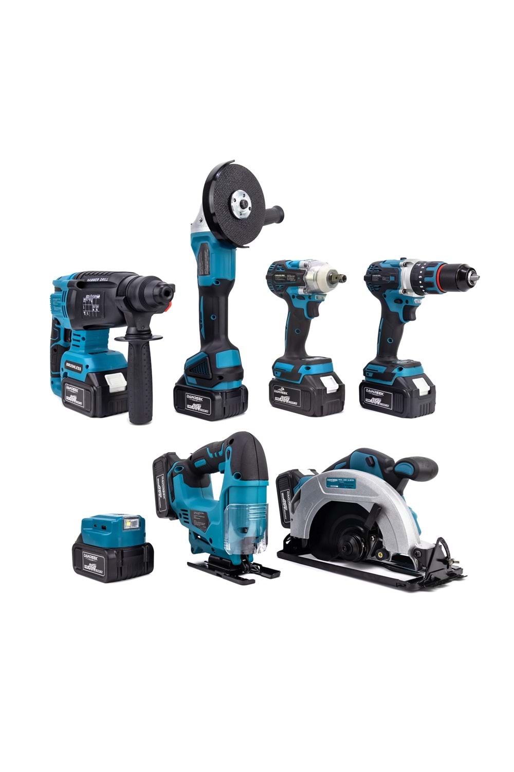 Yedili Set MK350 (Powerbank&Led+ Ş.Hilti+Ş.spral+S.Sıkma+13mm Ç.Mandren+Ş.Dekupaj+Sunta Kesme)