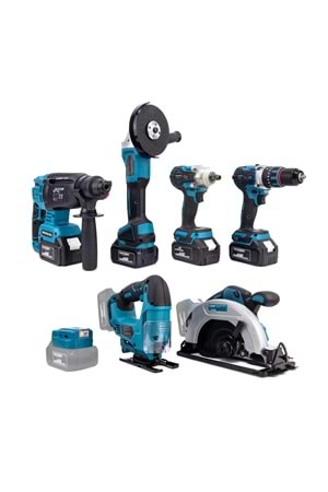 Yedili Set MK350 (Powerbank&Led+ Ş.Hilti+Ş.spral+S.Sıkma+13mm Ç.Mandren+Ş.Dekupaj+Sunta Kesme)
