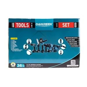 Onbirli Set (Led Işık+Ş.Hilti+Ş.Spral+S.Sıkma+13mm Matkap+Ş.Testere+Bağ Makası+Ş.Dekupaj+Lazer Metre+Oto Yıkama+Çok Fonksiyonlu Avuç Taşlama)