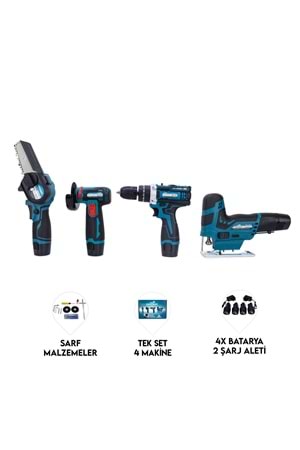 DÖRTLÜ SET MKY (Mini testere+ avuç taşlama+akülü vidalama+dekupaj)
