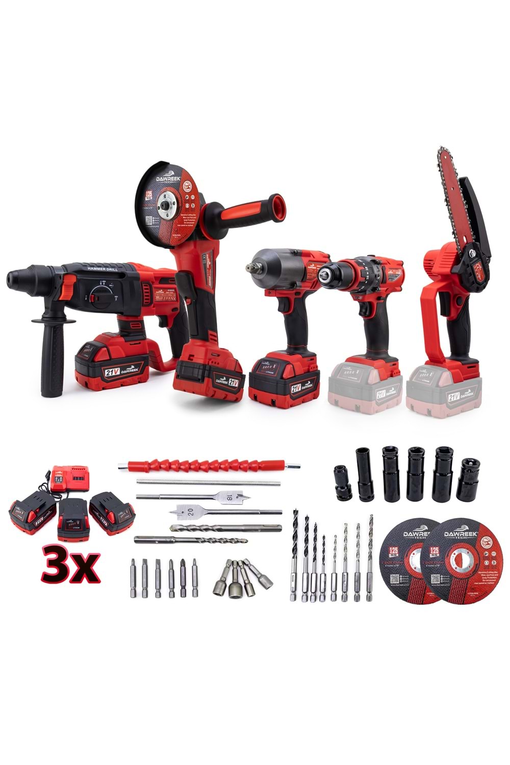 Beşli set MW600R (13mm Ç.Mandren+S.Sıkma+Ş.Spral+Ş.Hilti+Budama)