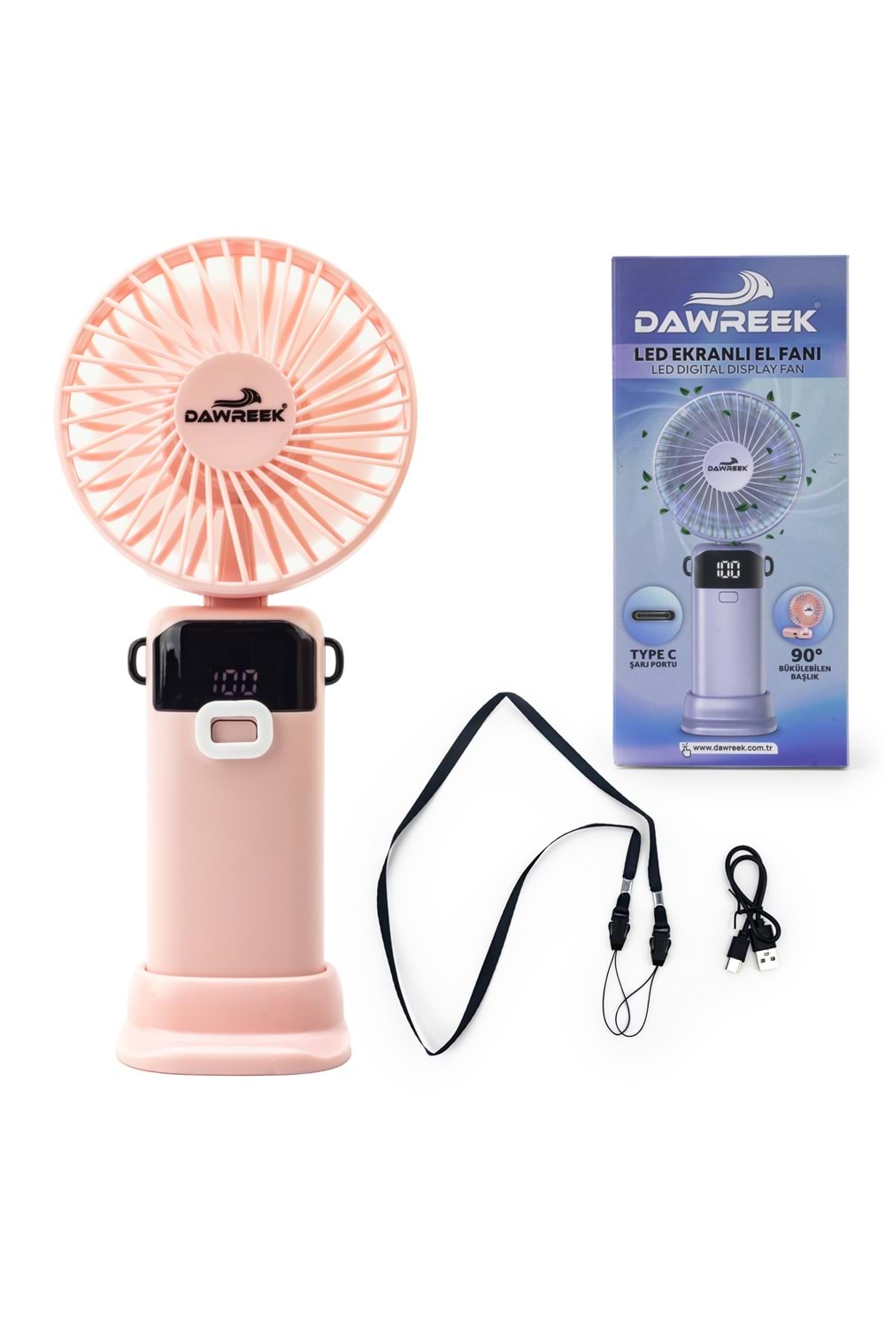 Led Göstergeli El Fanı PEMBE