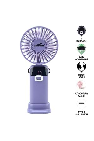 Led Göstergeli El Fanı MAVİ (MOR)