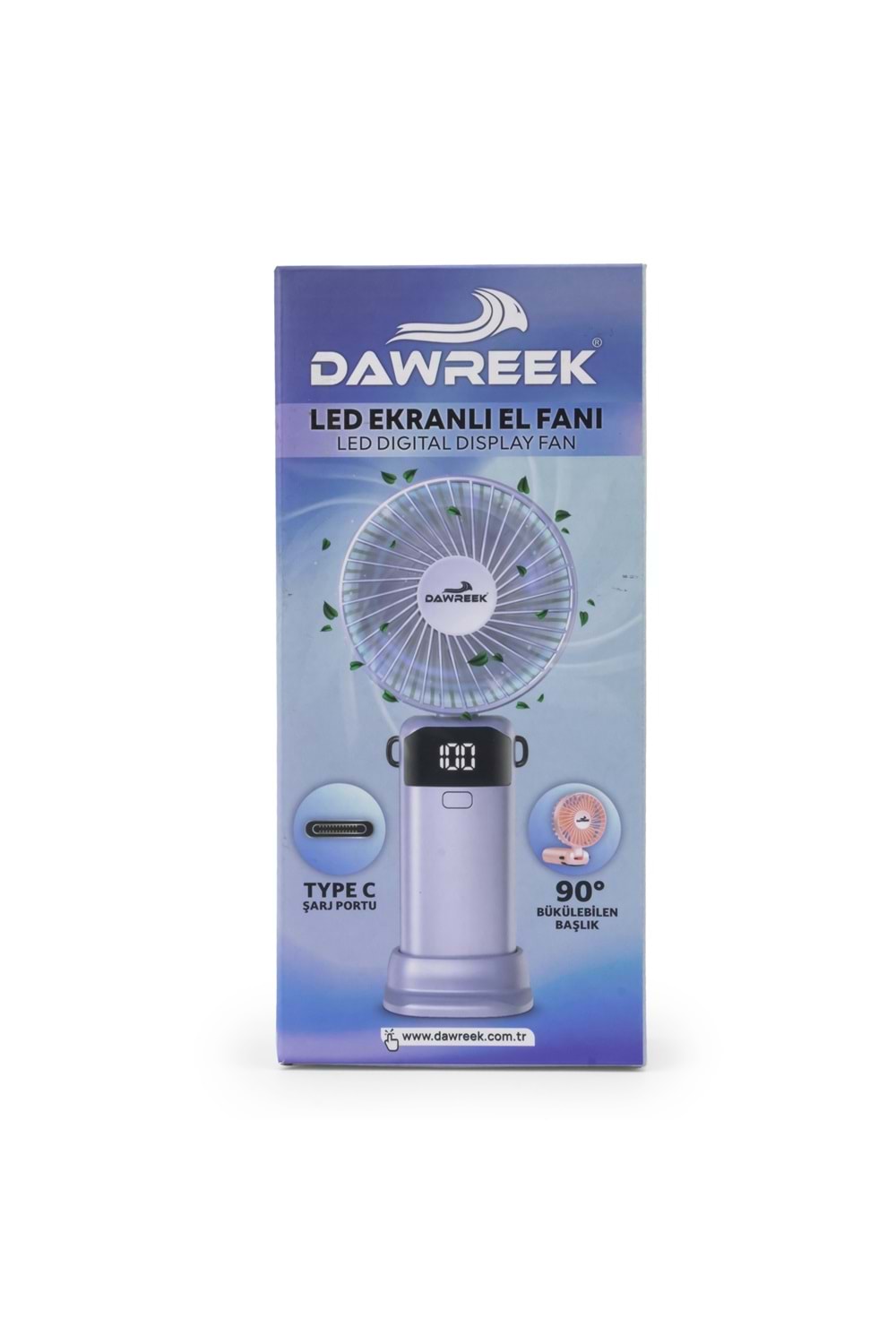 Led Göstergeli El Fanı MAVİ (MOR)