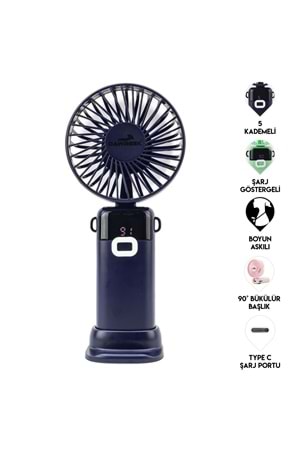 Led Göstergeli El Fanı LACİVERT
