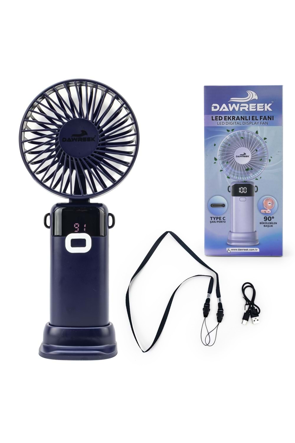 Led Göstergeli El Fanı LACİVERT