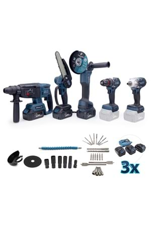 CHELİKBEI Beşli Set BS350 (10mm Ç.Mandren+S.Sıkma+Ş.Spral+Ş.Hilti+Budama)