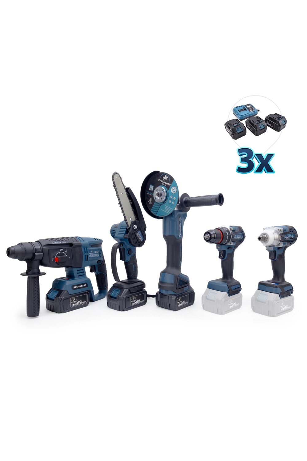 CHELİKBEI Beşli Set BS350 (10mm Ç.Mandren+S.Sıkma+Ş.Spral+Ş.Hilti+Budama)