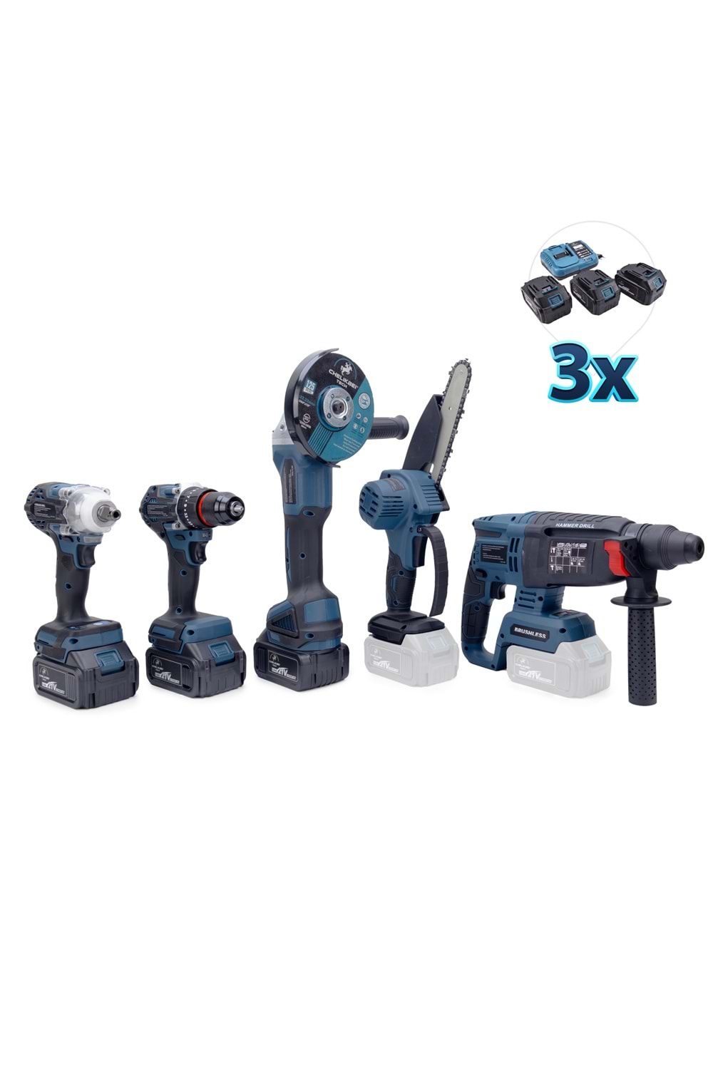 CHELİKBEI Beşli Set BS350 (10mm Ç.Mandren+S.Sıkma+Ş.Spral+Ş.Hilti+Budama)