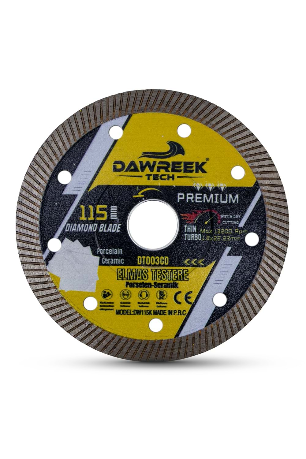 115mm Premium İnce Turbo Pro Elmas Testere (Porselen-Seramik)