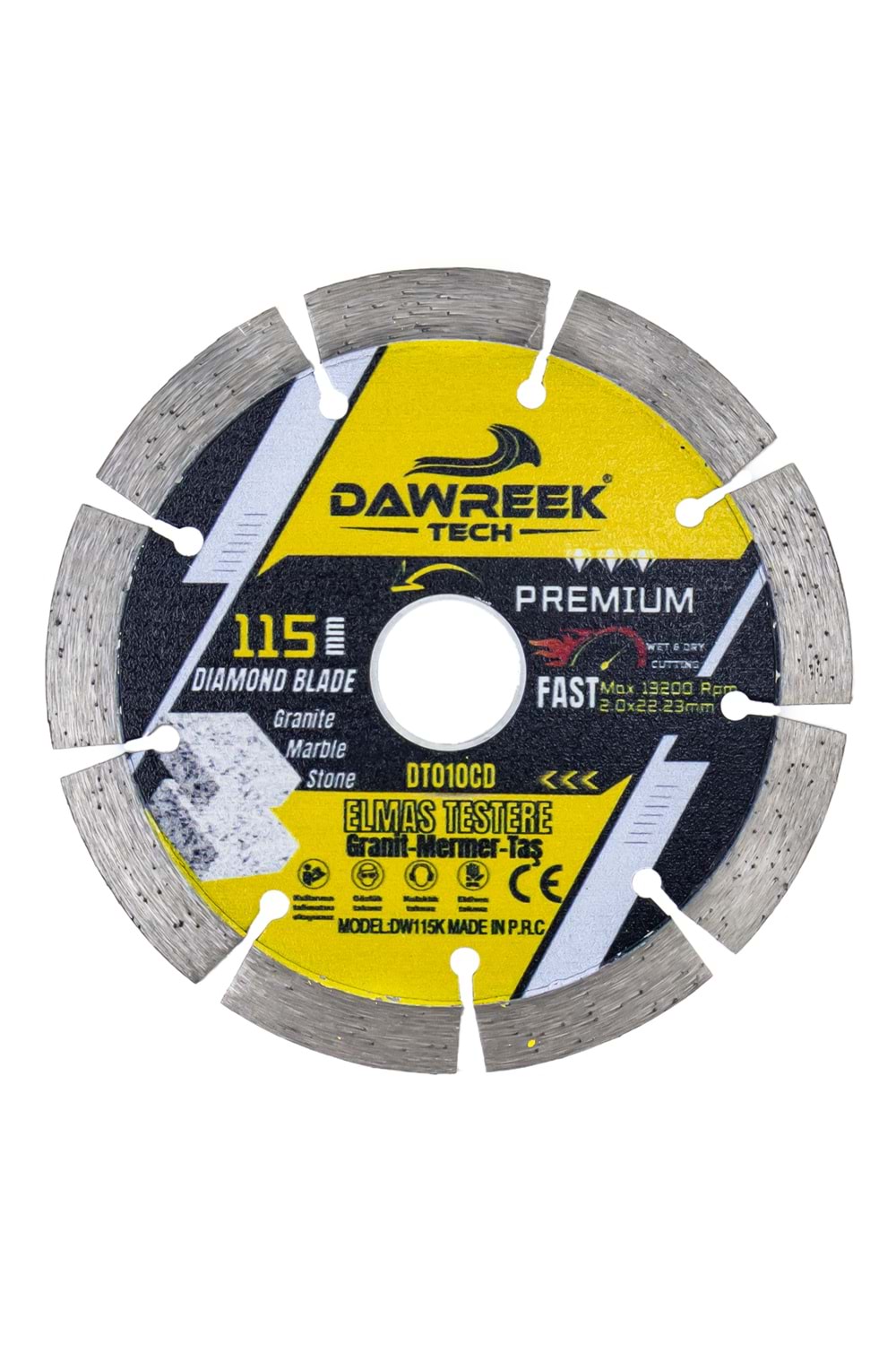 115mm Premium Segmentli Turbo Elmas Testere (Granit-Mermer-Taş)