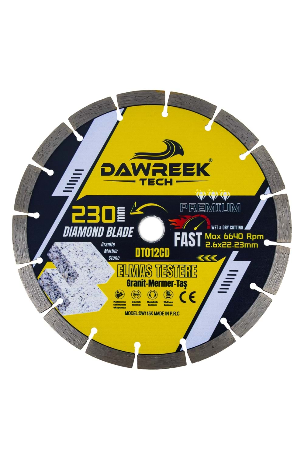 230mm Premium Segmentli Turbo Elmas Testere (Granit-Mermer-Taş)