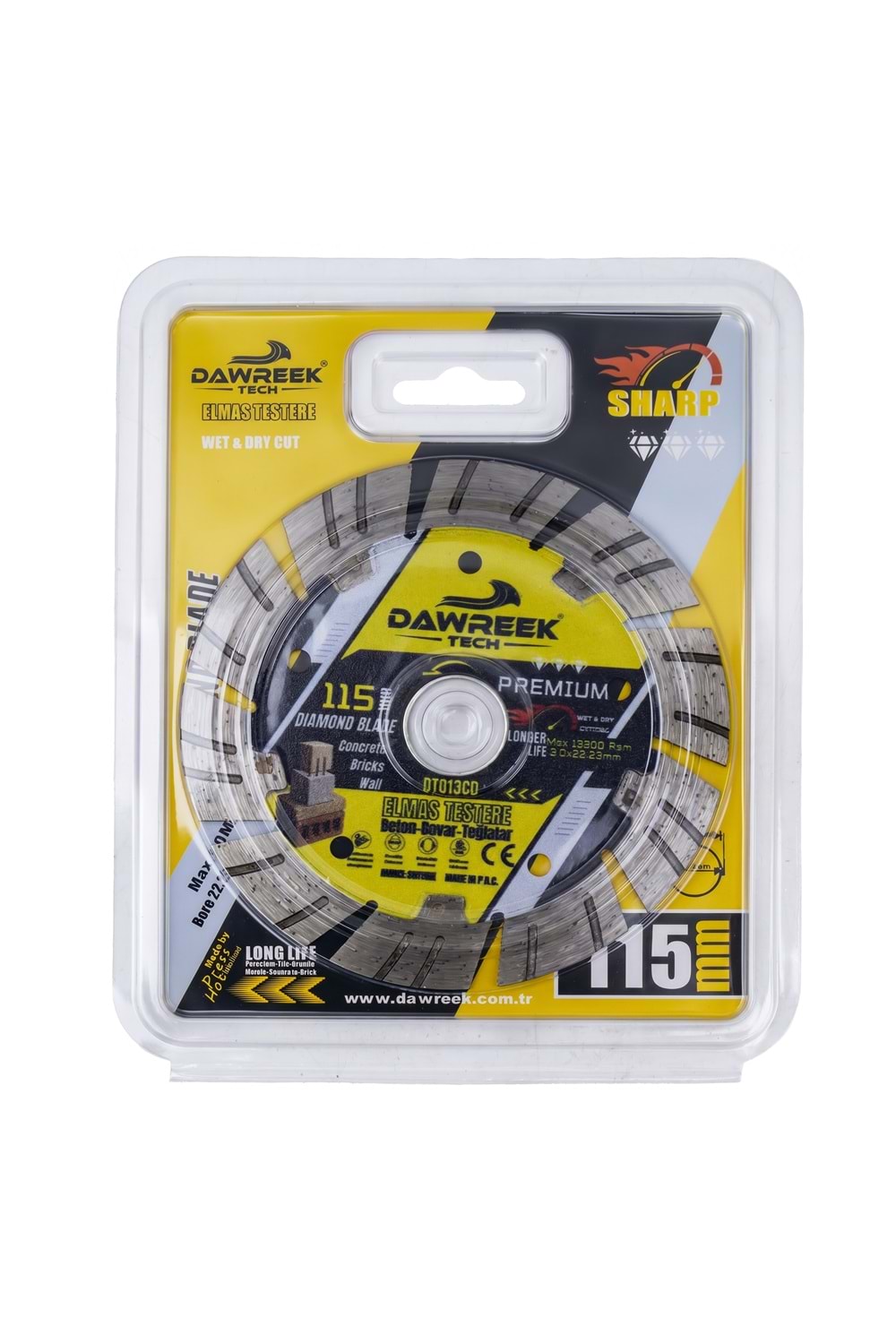 115mm Premium Segmentli Elmas Testere (Beton-Duvar-Tuğla)