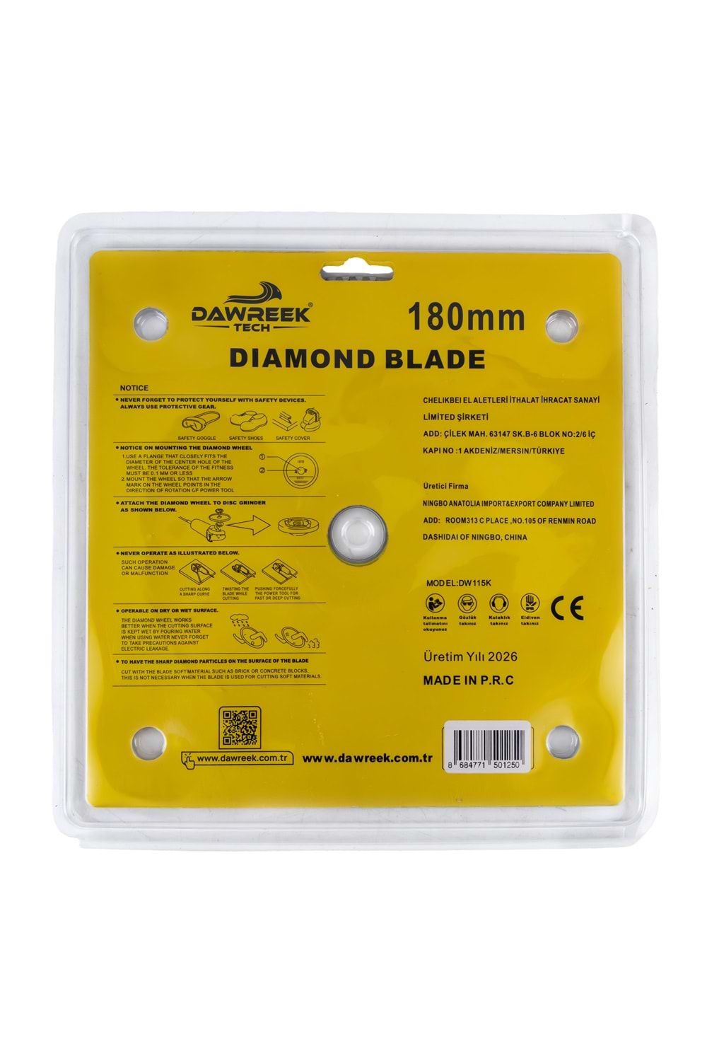 180mm Premium Segmentli Elmas Testere (Beton-Duvar-Tuğla)