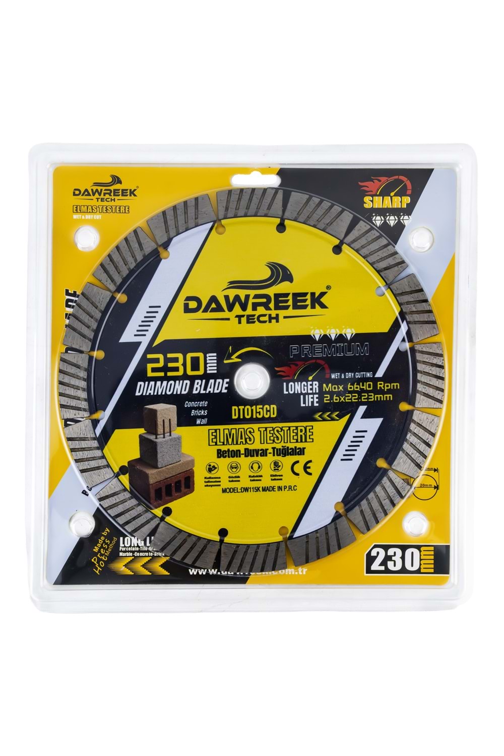 230mm Premium Segmentli Elmas Testere Beton (Beton-Duvar-Tuğla)