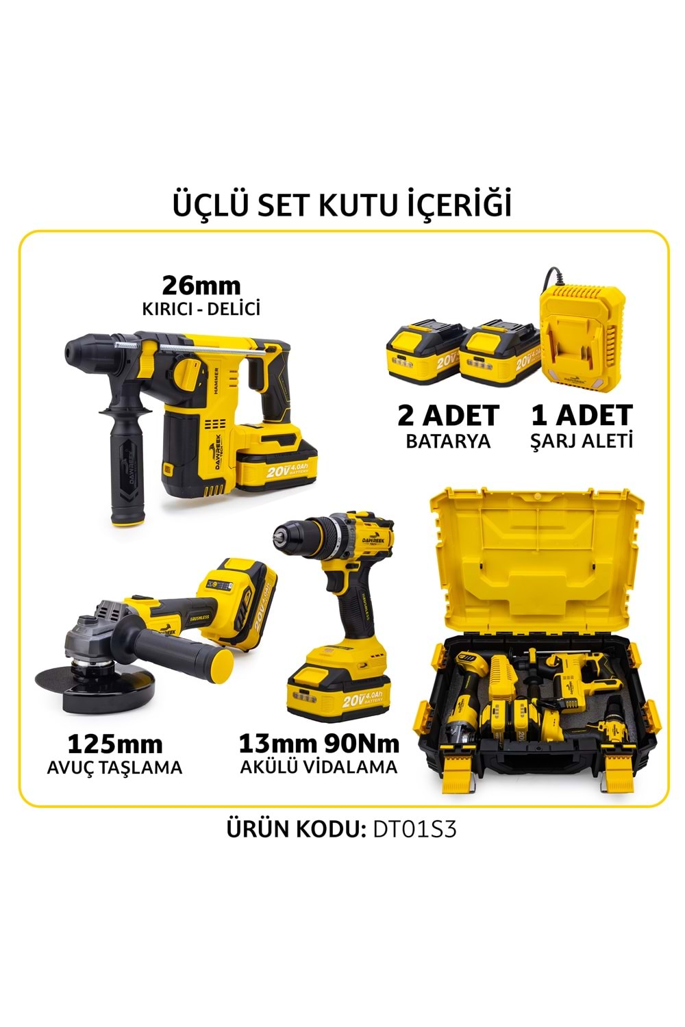 Akülü 3'lü Set DT01S3