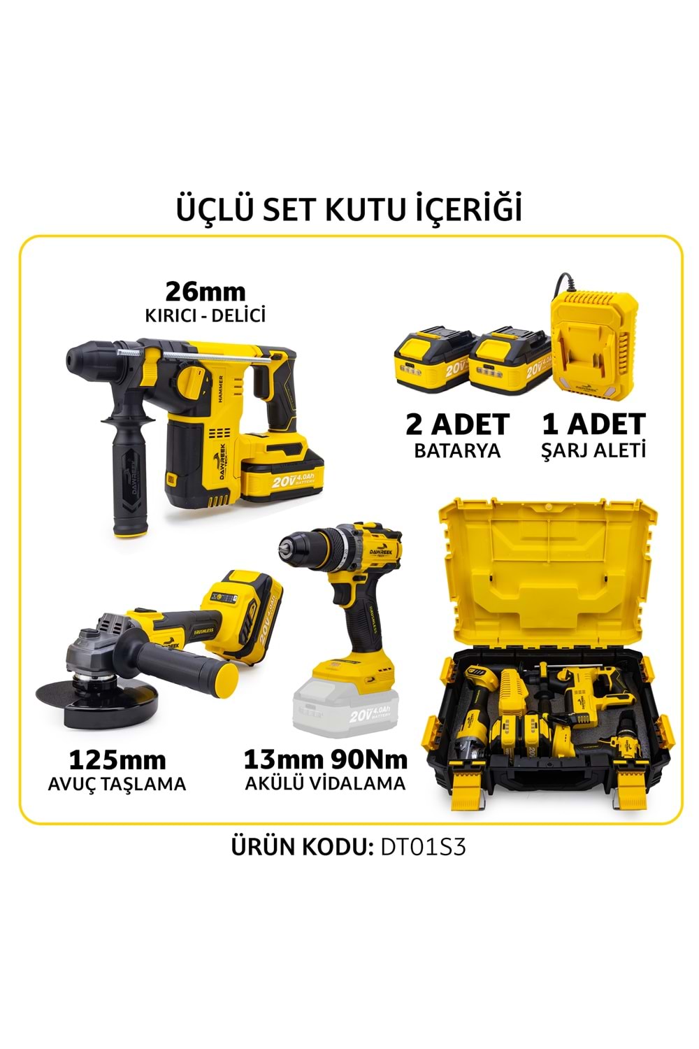 Akülü 3'lü Set DT01S3